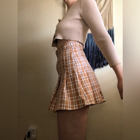 High waisted pleated plaid skirt - Picture 2 of 6